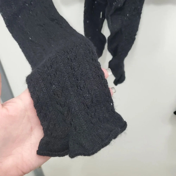 Juicy Couture Women's Y2K Black Knit Tie Front Balletcore Rare P&G Cardigan Sz S - Picture 7 of 7